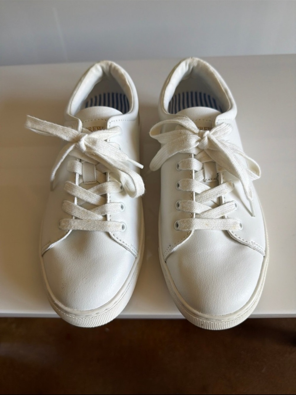 J. Crew White Leather Low-Top Sneakers